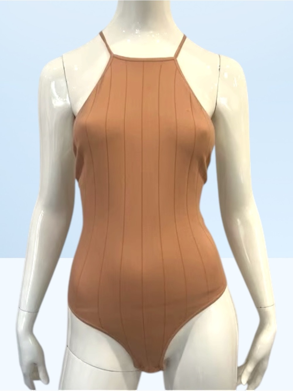 FREE PEOPLE Intimately Nude Bridget Halter Cross Back Bodysuit - Size M/L